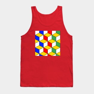 Vivid Colors Isometric Cubes Geometric Pattern Tank Top